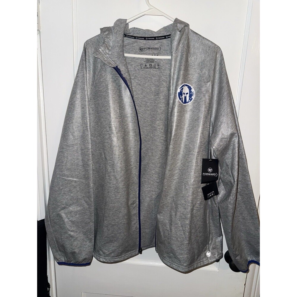 NWT 47 Brand Forward Mens XL Gray Spartan Helmet Full Zip Jacket